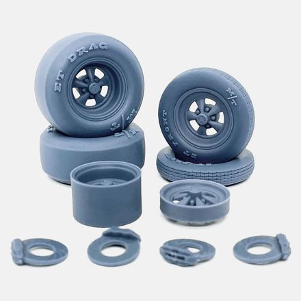 1/25 Resin, 15x4 &amp; 15x10 Cragar SS Wheels, Mickey Thompson M/T Tires