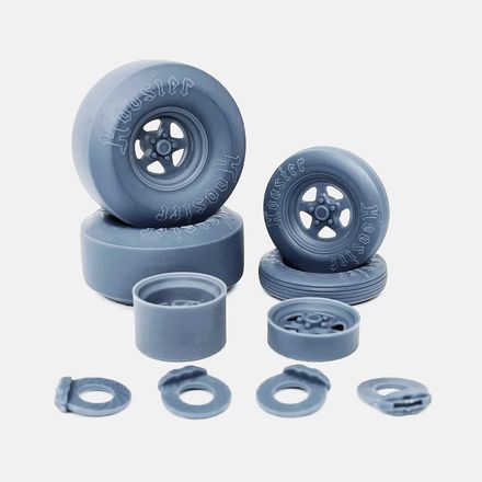 1/25 Resin, 15x5 &amp; 15x10 Weld Pro Star Wheels, Hoosier Drag Tires