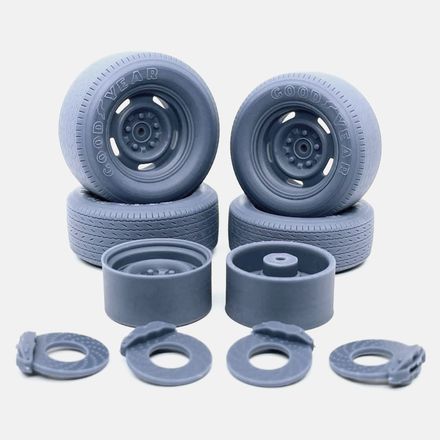 1/18 Resin, 15 inch GM Rallye Wheels, Goodyear Blue Streak Tires