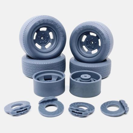 1/18 Resin, 15 inch US Indy Mag Wheels, Goodyear Blue Streak Tires
