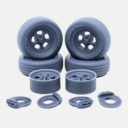 1/24 Resin, 14x7 Keystone Klassic Wheels, BFGoodrich Radial T/A Tires