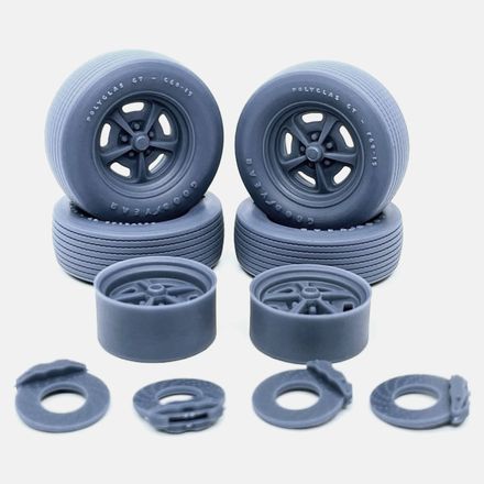 1/25 Resin, 15 inch Magnum 500 Wheels, Goodyear Polyglas Tires