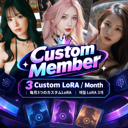 3 Custom LoRA / Month丨毎月3つのカスタムLoRA丨매월 LoRA 3개