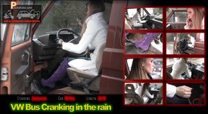 VW Bus Cranking in the Rain