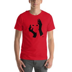 Behind the Mask Psychopath Exposure T-Shirt [Blaqk on Red]
