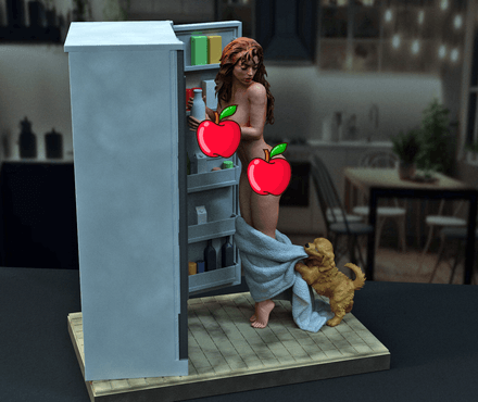 Artistic sculpture fridge 