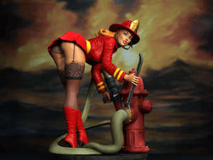 Heroic Firefighter Pin up