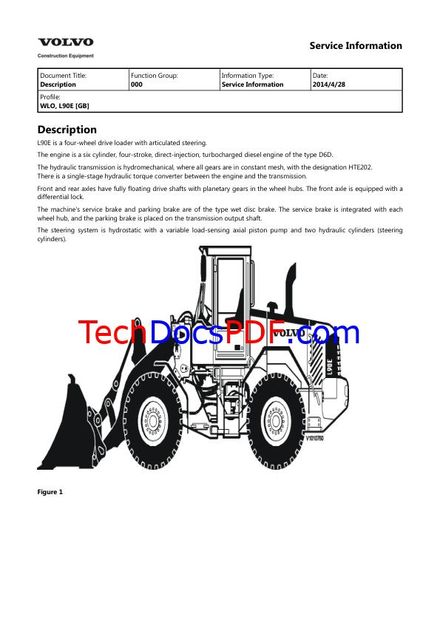 VOLVO L90E WHEEL LOADERS (WLO) SERVICE MANUAL