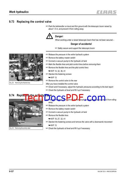 CLAAS SCORPION 6030 7030 7040 7045 9040 TELEHANDLER SERVICE MANUAL