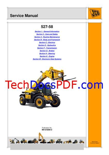 JCB 527-58 Tier 3 Service Manual (9813/0200-2)