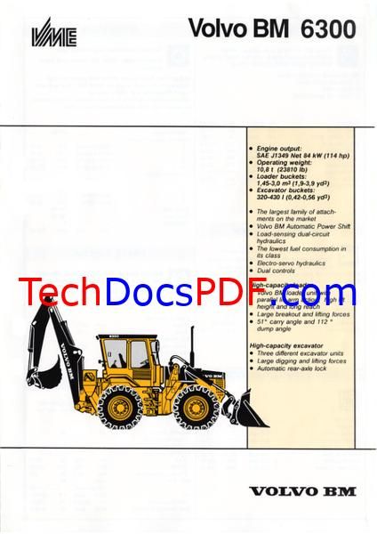 Volvo BM 6300 Wheel Loader Parts Manual