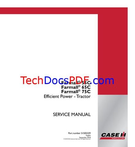 CASE IH Farmall 55C 65C 75C Efficient Power Tractor Service Manual