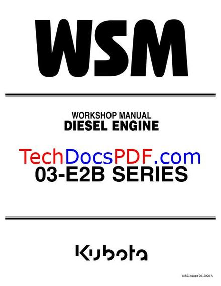Kubota 03-E2B Diesel Engine Service Manual – D1403 to F2803 Models (9Y011-03091)