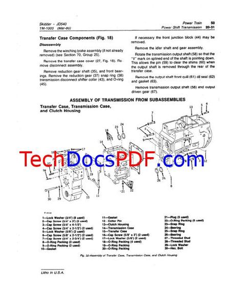 John Deere 540 and 540A Skidders Technical Manual (TM1003)
