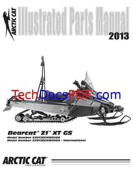 2013 Arctic Cat Bearcat Z1 XT GS Snowmobile Parts Catalog