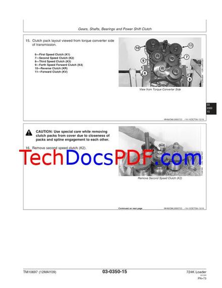 John Deere 724K Loader Repair Technical Manual (TM10697)