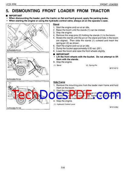 Kubota LA703 Loader Service Manual