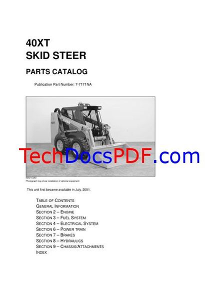 CASE 40XT Skid Steer Loader Parts Manual