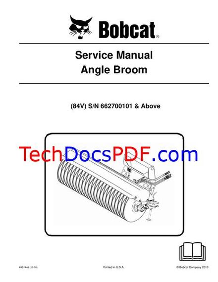 Bobcat Angle Broom 84V Attachment Service Manual 6901448 (11-10)