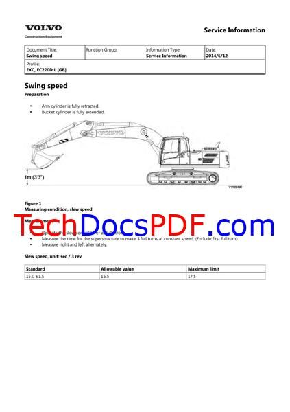 Volvo EC220D L Excavator Service Manual