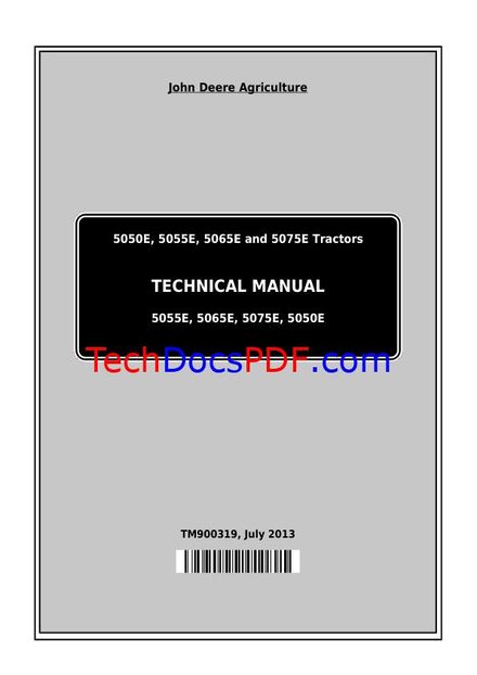 JOHN DEERE 5050E 5055E 5065E 5075E TRACTOR SERVICE MANUAL (TM900319)