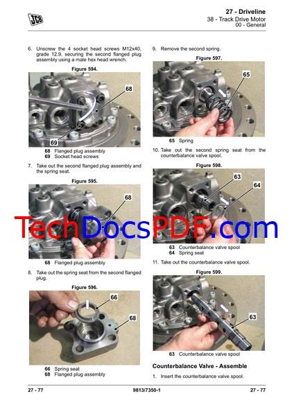 JCB JS200, JS210, JS220, JS235 Excavator Service Manual (9813/7350)