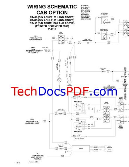 Bobcat CT440, CT445, CT450 Compact Tractor Wiring and Hydraulic / Hydrostatic Schematic