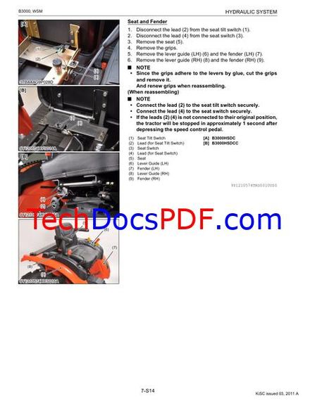 Kubota B3000 Tractor Service Manual