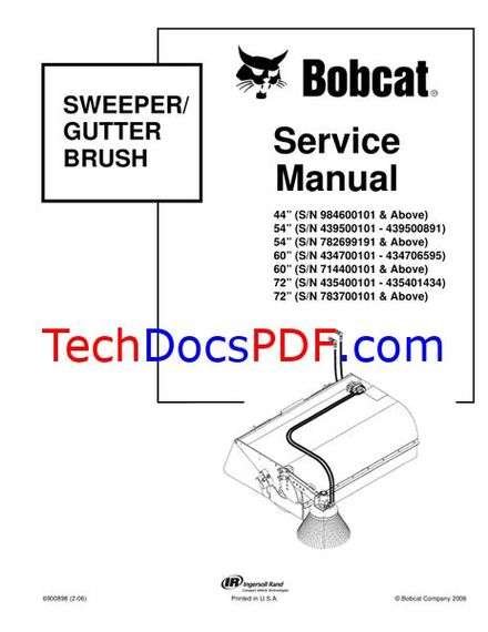 Bobcat Sweeper/Gutter Brush Service Manual (6900898)