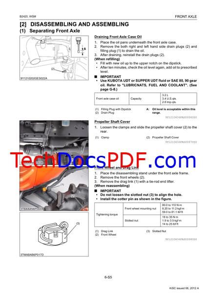 Kubota B2420 Tractor Service Manual
