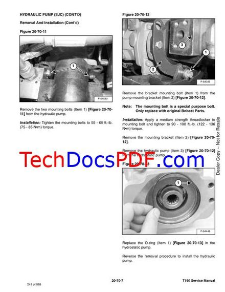 Bobcat T190 Compact Track Loader - Joystick Calibration &amp; Hydrostatic Update Service Manual 6987043