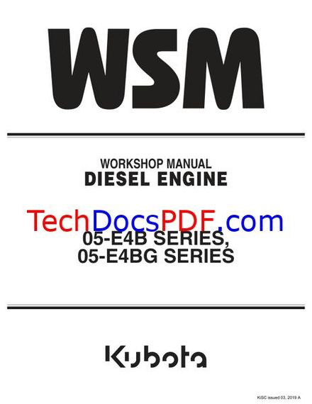 Kubota 05-E4B Series, 05-E4BG Series Diesel Engine Service Manual