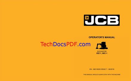 JCB 85Z-1, 86C-1 Excavator Operators Manual (9821/6200)