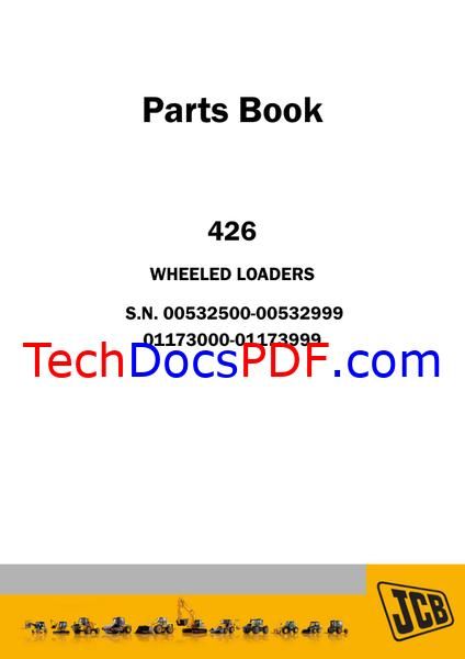 JCB 426 Wheeled Loaders Parts Manual (9802/2680)