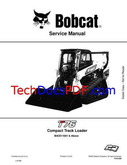 Bobcat T76 Compact Track Loader Service Manual (7323984enUS)