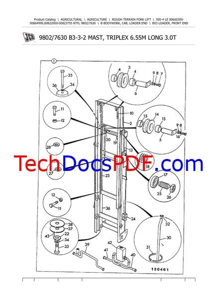 JCB 930-4 LE Rough Terrain Fork Lift Parts Catalog (9802/7630)