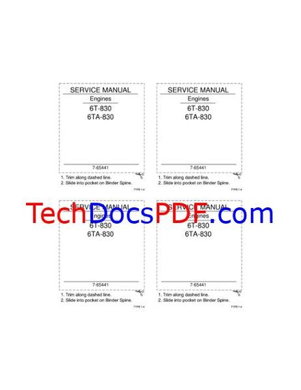 Case 6T-830 and 6TA-830 Engine Service Manual (7-65441)