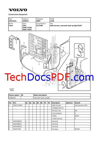 Volvo L110E Wheel Loaders Parts Manual