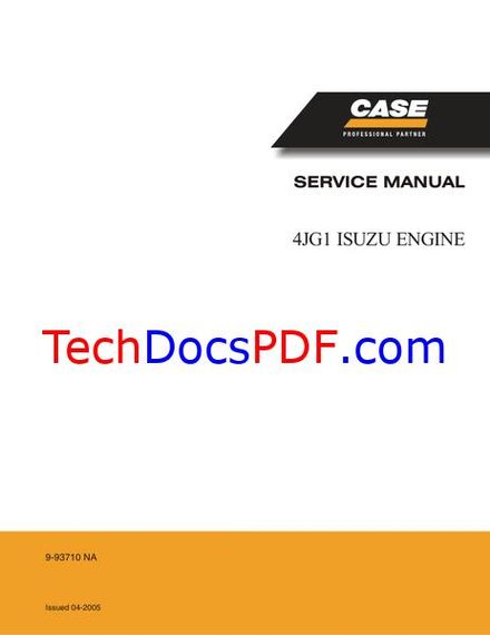 Isuzu 4JG1 Engine Service Manual (9-93710)