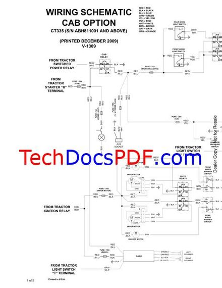Bobcat CT335 Compact Tractor Wiring and Hydraulic / Hydrostatic Schematic