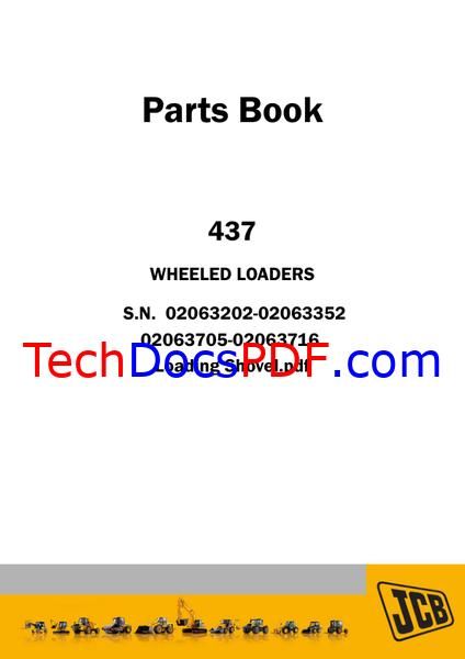 JCB 437 Wheeled Loaders Parts Manual (9822/0455)