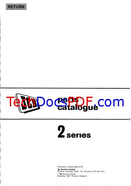 JCB 2 Series Backhoe Loader Parts Manual (9802/0100)