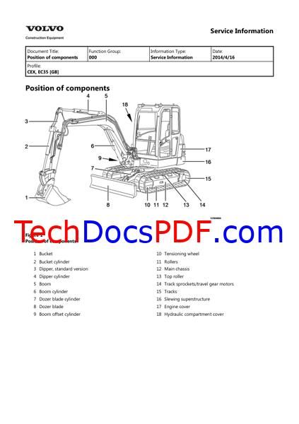 Volvo EC35 Compact Excavator Service Manual