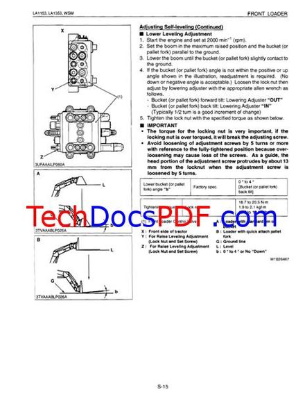 Kubota LA1153, LA1353 Loader Service Manual