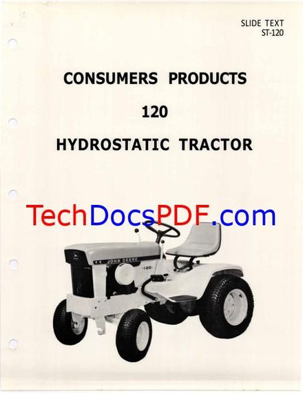 John Deere 120 Hydrostatic Tractor Consumers Products (ST120)