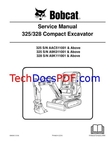 Bobcat 325/328 Compact Excavator Service Manual 6986940 (10-09)