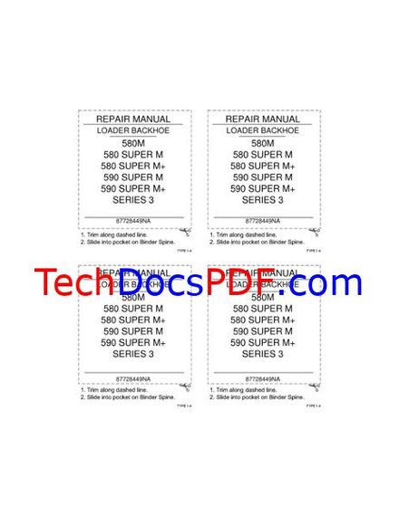 CASE 580M/580 Super M/580 Super M+/590 Super M Series 3 Loader Backhoe Service Manual (87728449NA)