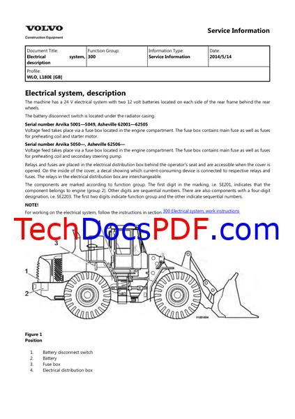 Volvo L180E Wheel Loader Service Manual