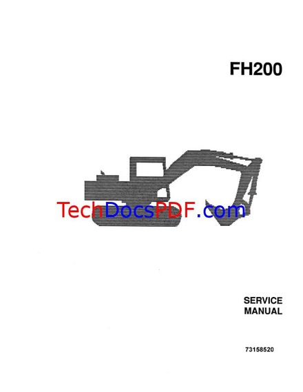 FIAT-HITACHI FH200 HYDRAULIC EXCAVATOR SERVICE MANUAL (PN 73158520)