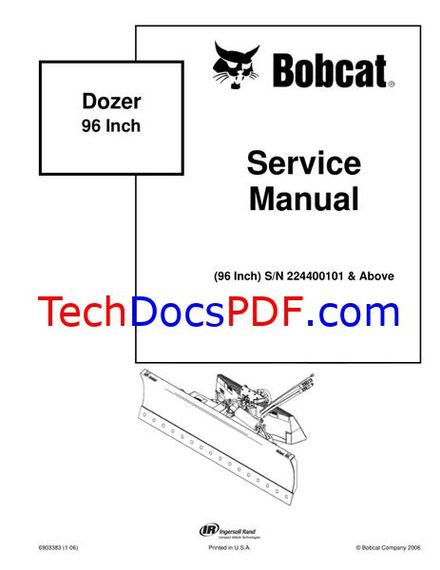 Bobcat 96 Inch Dozer Service Manual (6903383)